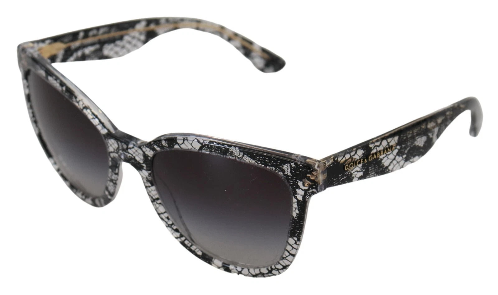 Dg4190 Black Lace Acetate Crystal Round Sunglasses