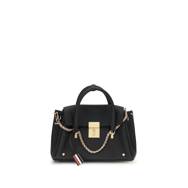 Thom Browne 100% Calf Leather Bos Taurus top handle bag in black