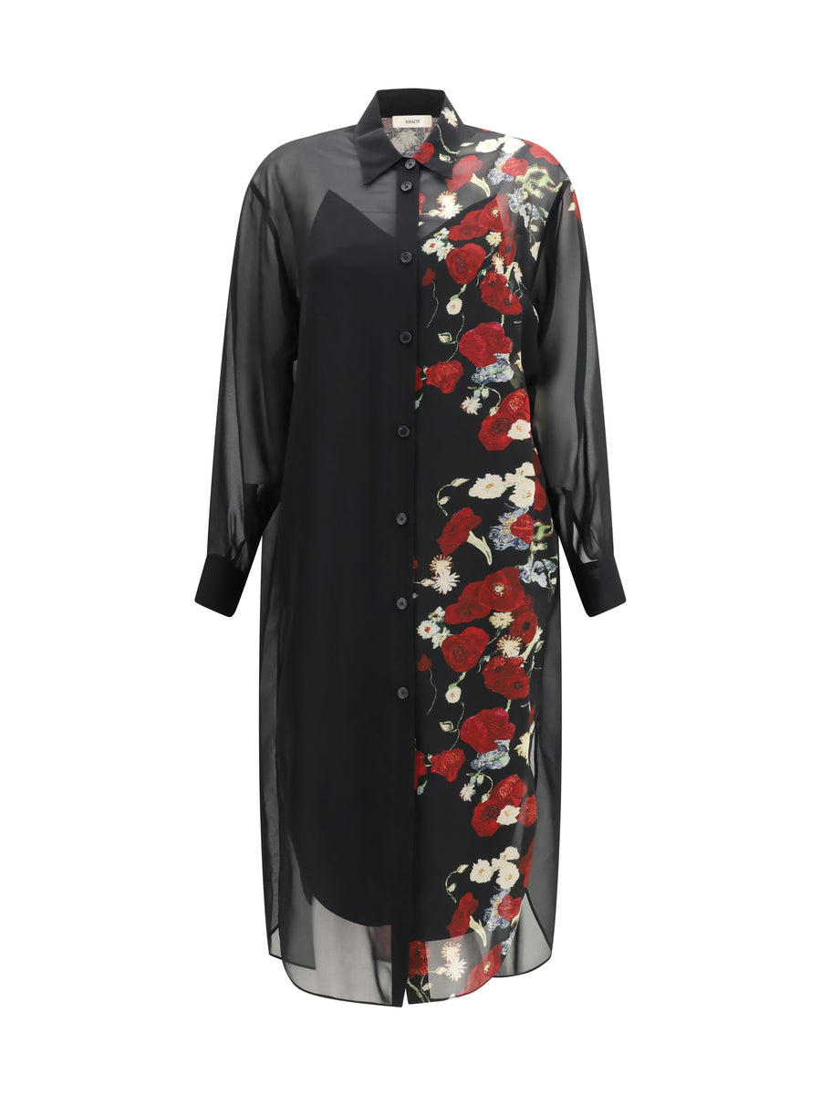 Khaite 100% Silk dress in black