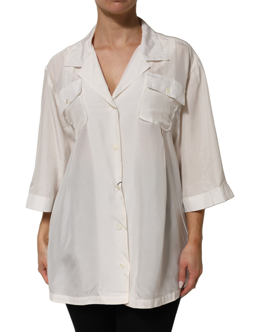Dolce & Gabbana 100% Silk blouse in white