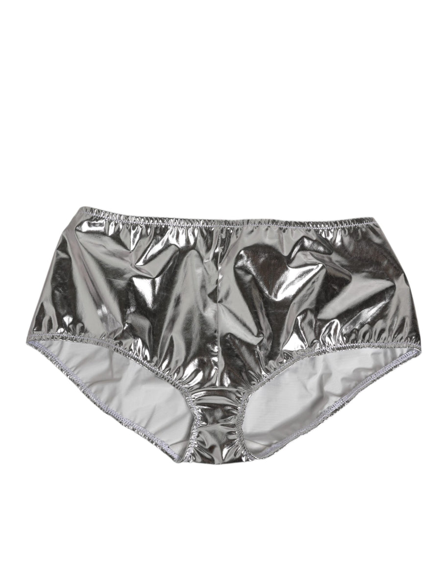 Dolce & Gabbana 84% Polyester bikini bottom in silver