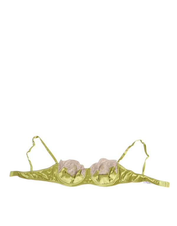 Dolce & Gabbana 96% Silk balconnet bra in green
