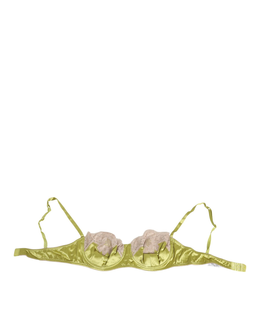 Dolce & Gabbana 96% Silk balconnet bra in green