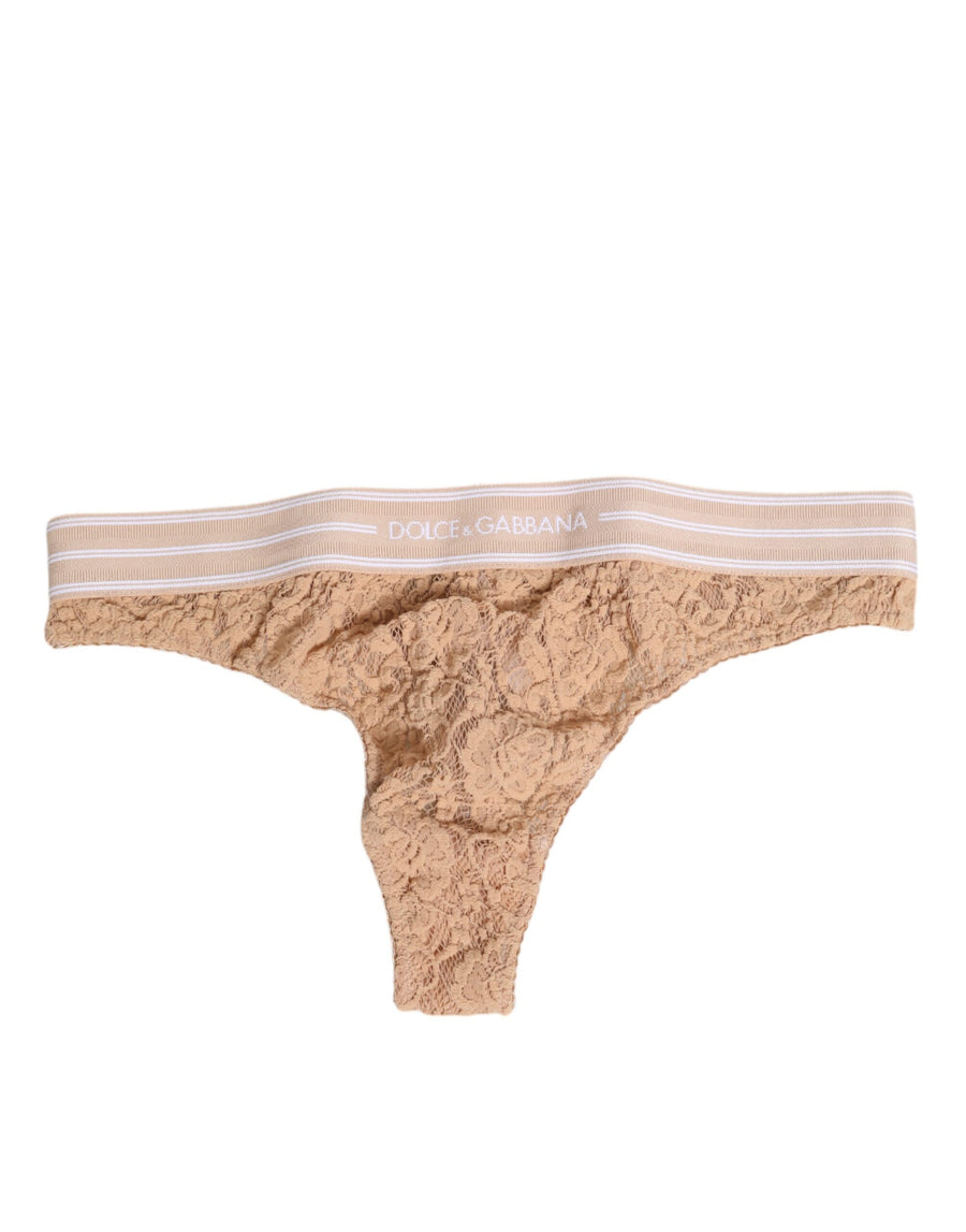 Dolce & Gabbana 100% Polyamide thong in beige