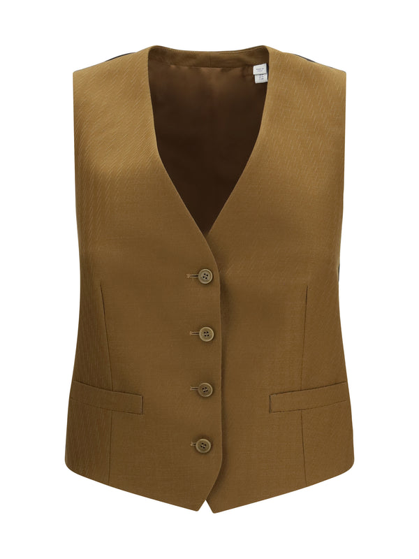 Burberry 77% Wool vest in brown