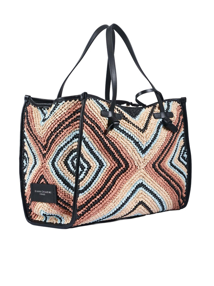 LEATHER AND FABRIC BAG Black Paper 2 Cow Shoulder