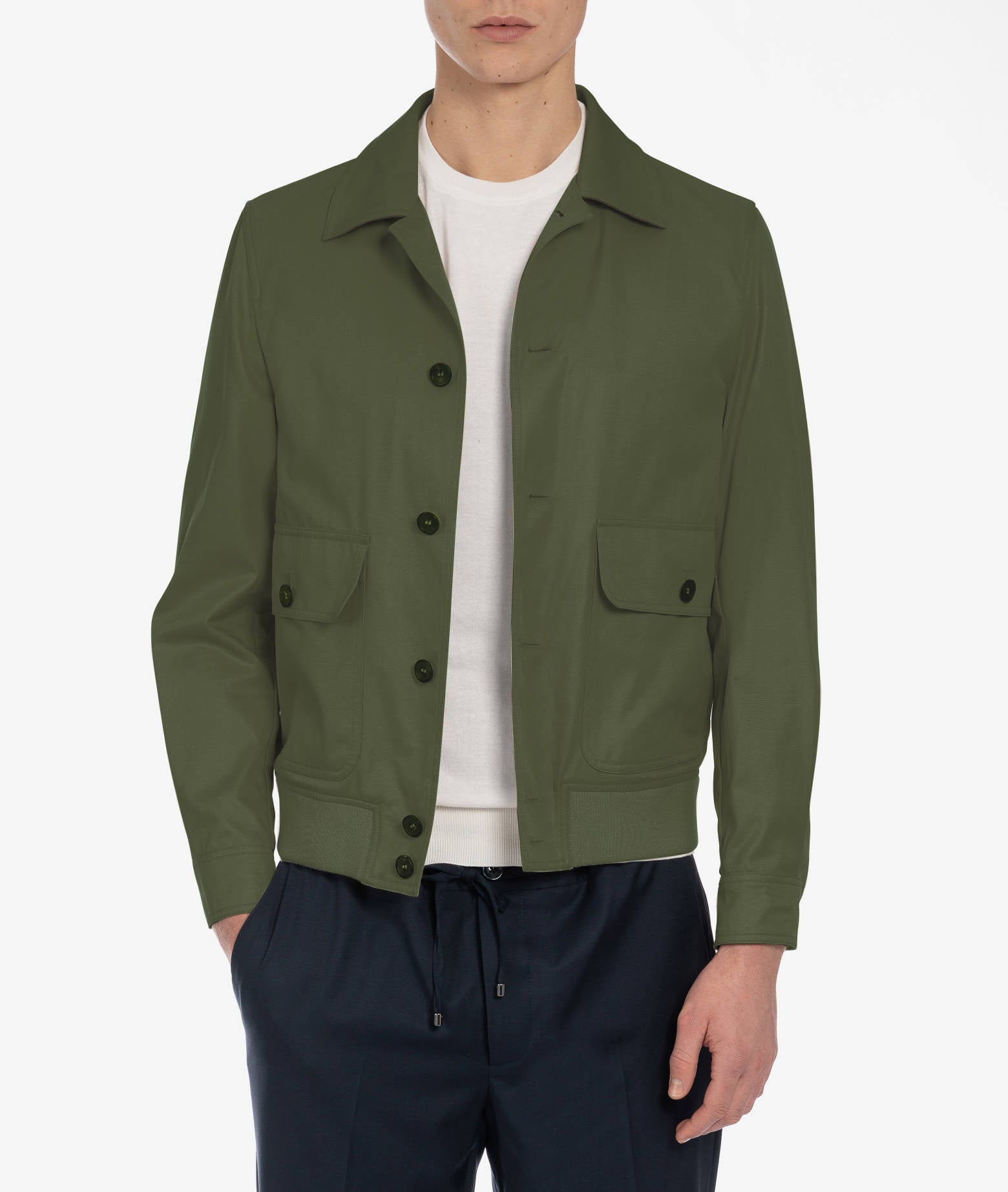 Cotton Jacket Sempione Beige Sportwear Blouson