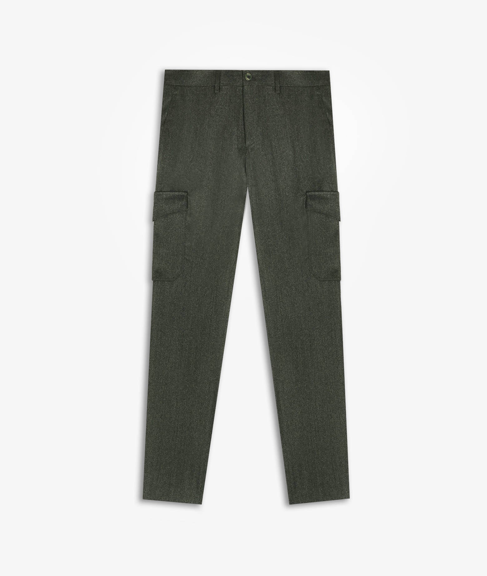 Wool Cargo Trousers Verbier Green No Pinces