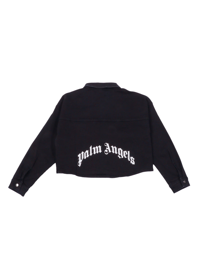 Overshirt Cropped L-S Girl Black Cotton Elastane Shirt