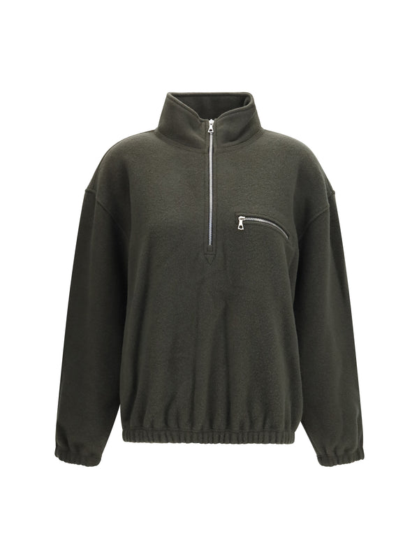 Polar High-Neck Zip Jacket Taupe Fleece Wool Ovis Aries Knitwear