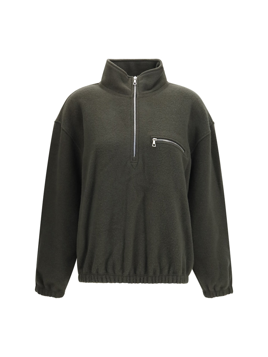 Polar High-Neck Zip Jacket Taupe Fleece Wool Ovis Aries Knitwear