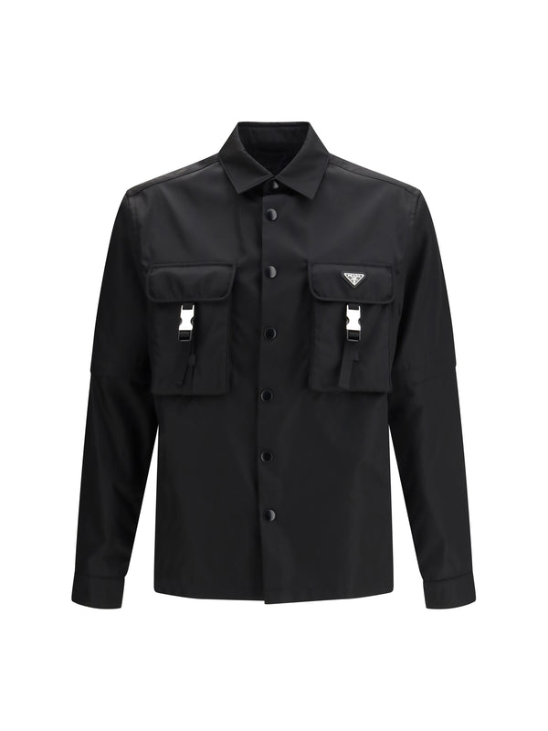 Prada 100% recycled polyamide shirt in black
