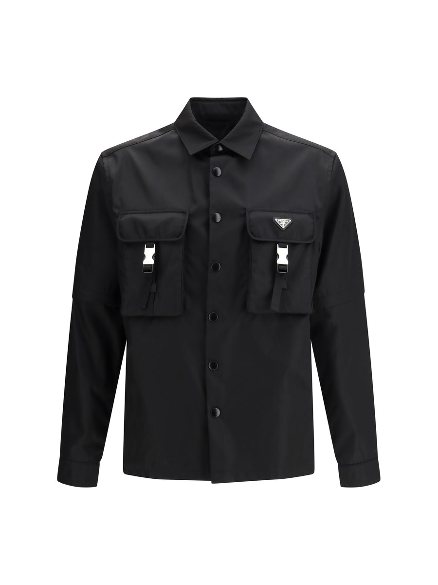 Prada 100% recycled polyamide shirt in black
