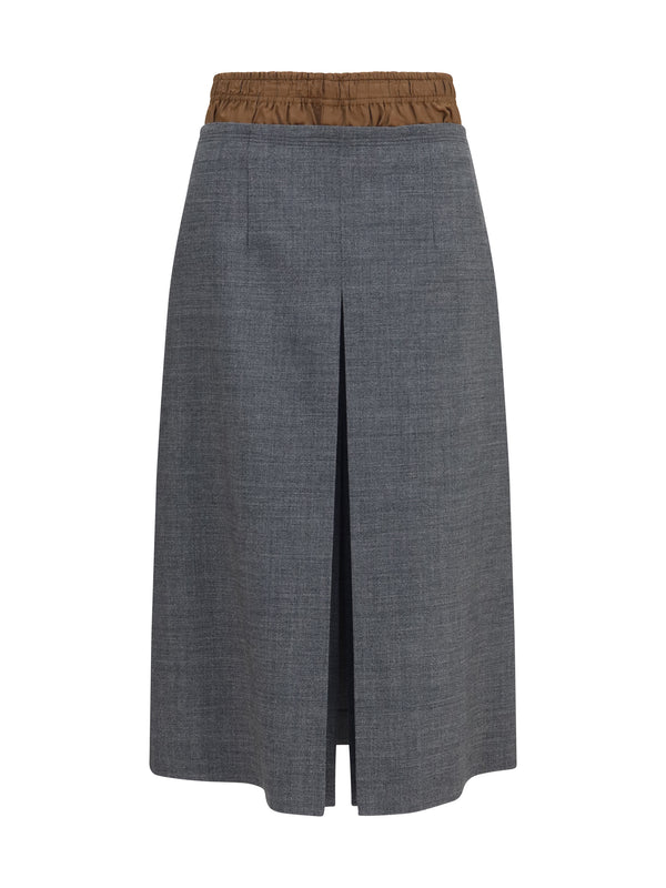 Prada 100% Merino Wool Ovis Aries skirt in gray