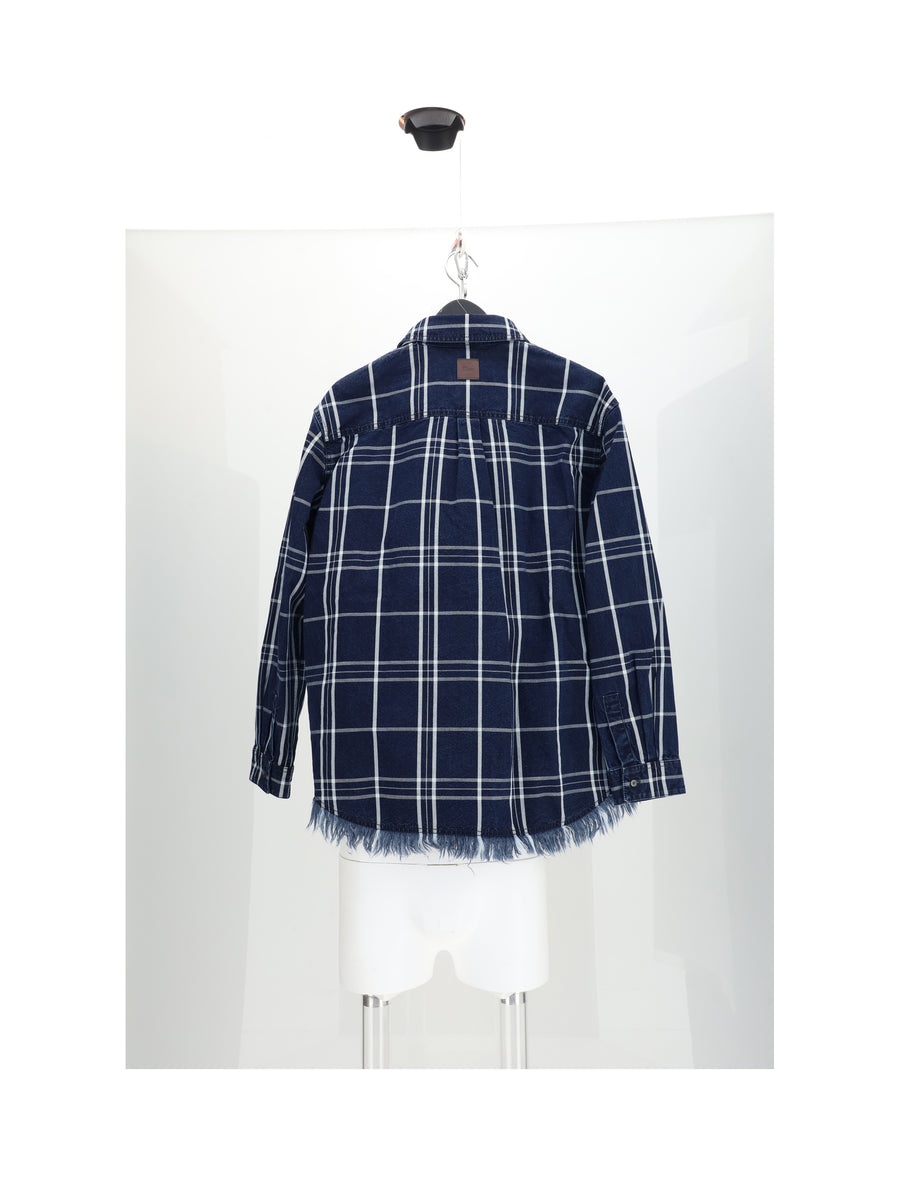 Checked Cotton Shirt Blue