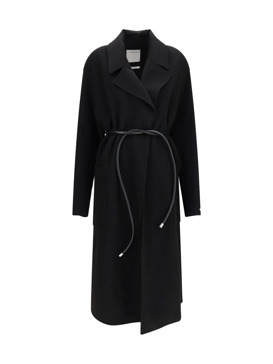 Zannata Oversized Wool Double Coat Nero Merino Ovis Aries