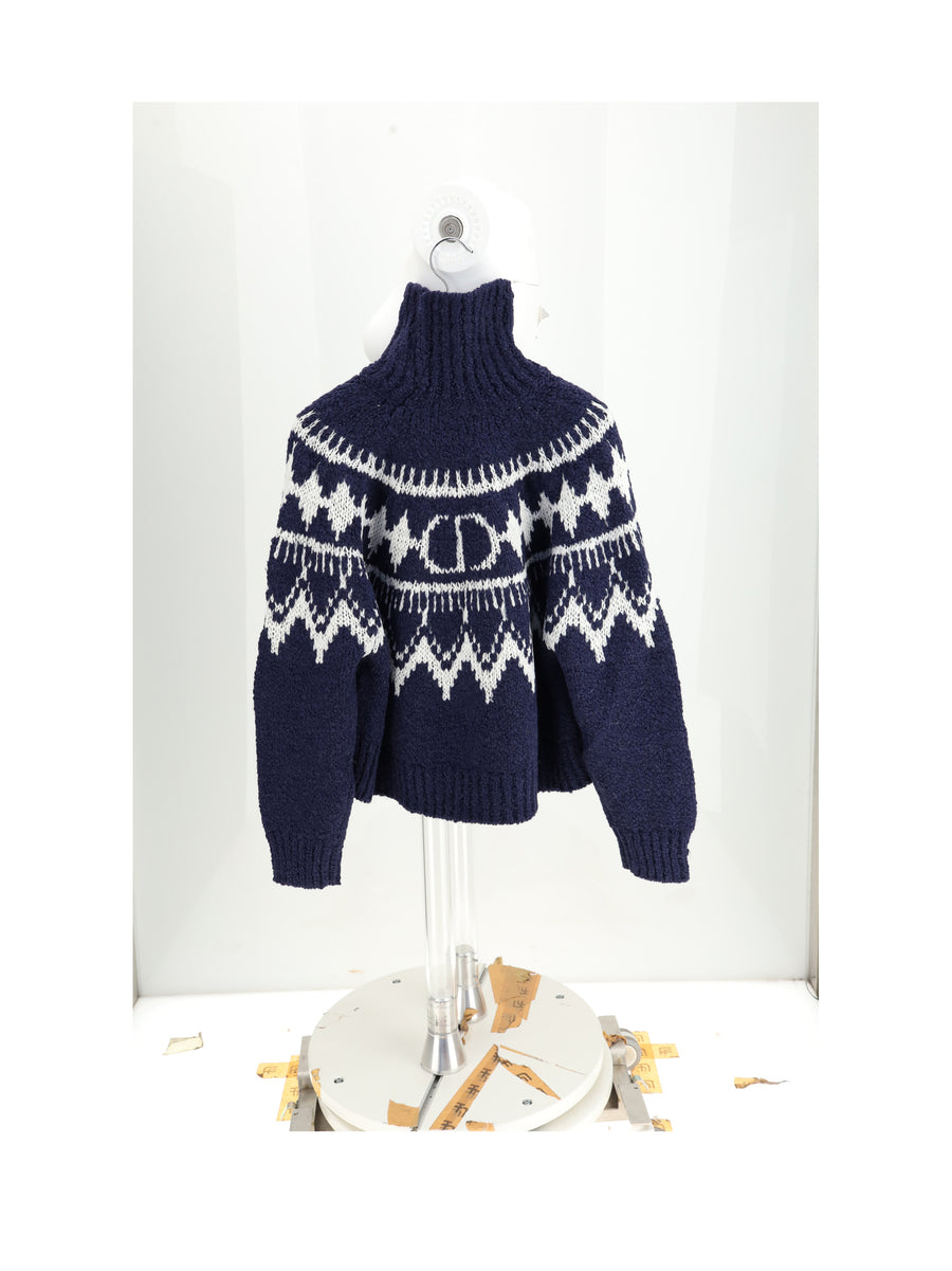 Fair Isle Knit Sweater Blue General Cotton