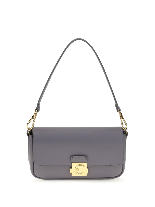 Coccinelle 100% calf leather Bos Taurus shoulder bag in gray