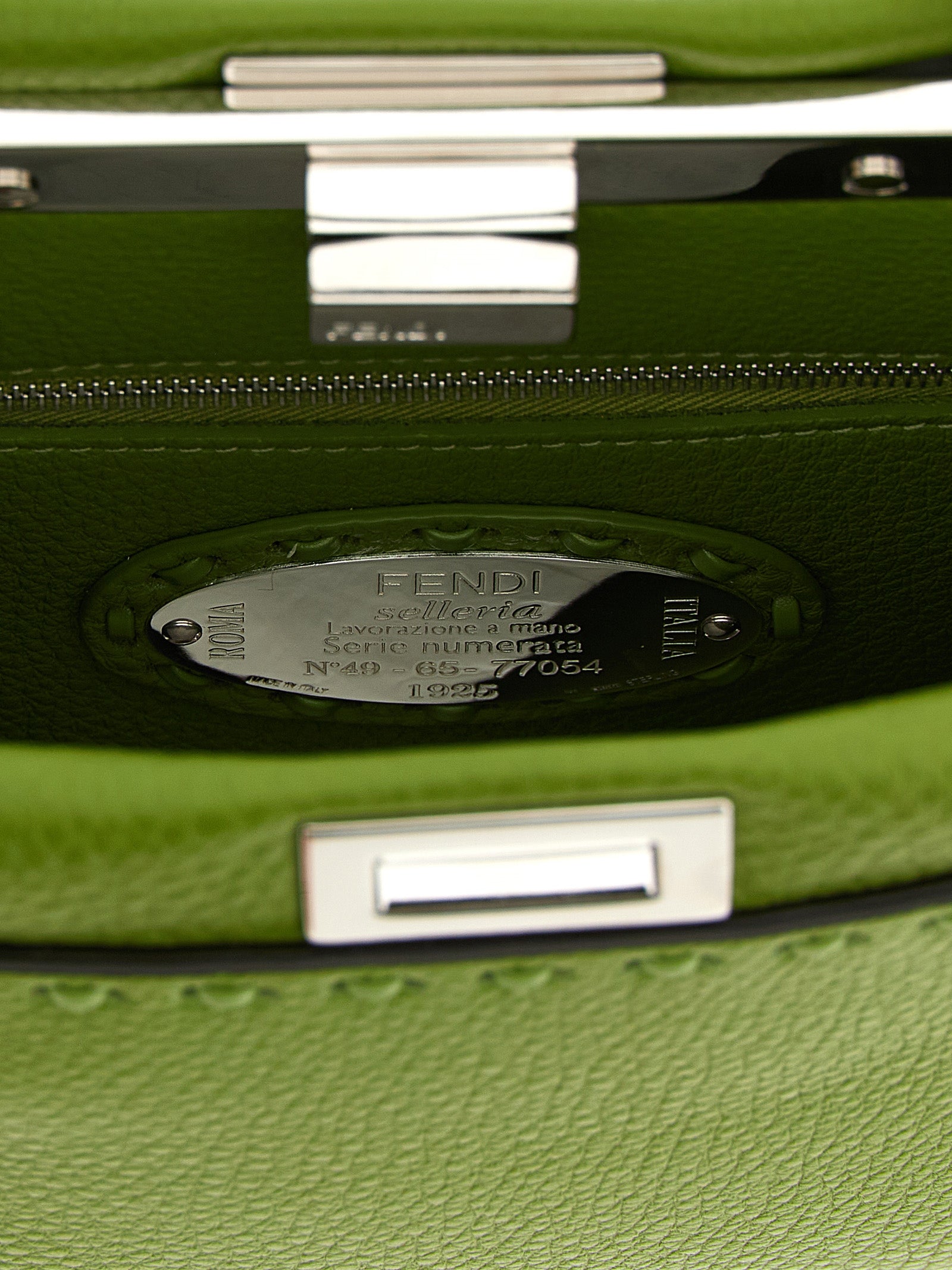Peekaboo Mini Handbag Green Calfskin Leather (bos Taurus) Hand Bags