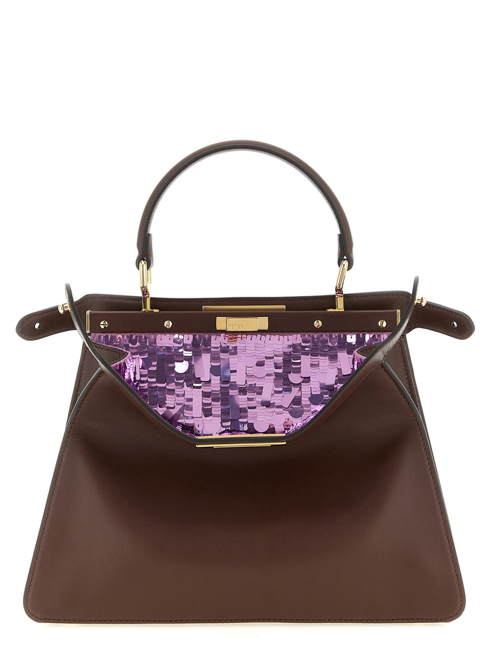 Peekaboo Iseeu Medium Handbag Brown Calfskin Leather (bos Taurus) Hand Bags