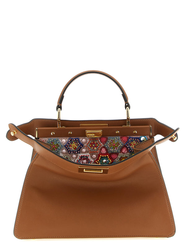 Fendi Peekaboo IseeU Top Handle Bag — Caramel
