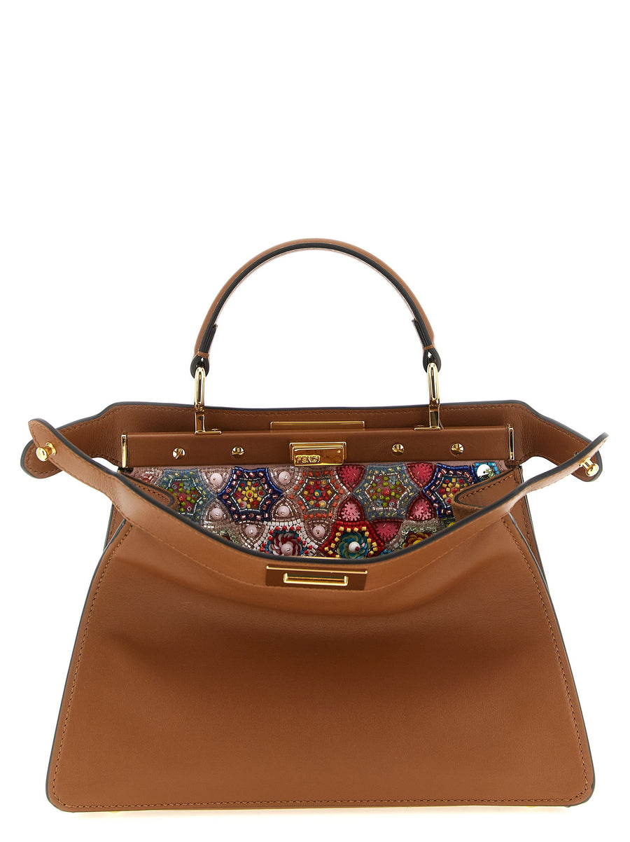 Fendi Peekaboo IseeU Top Handle Bag — Caramel