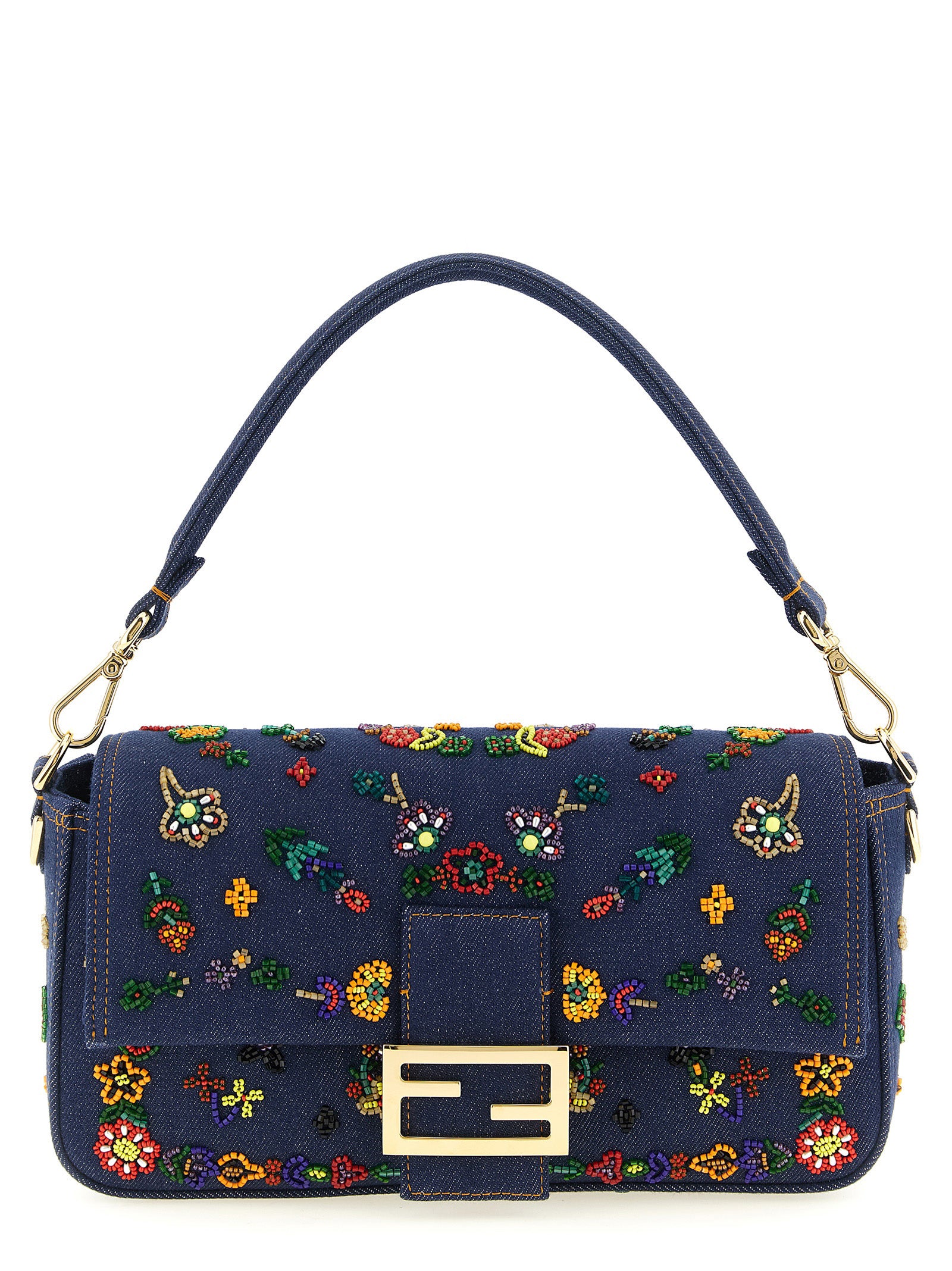 Baguette® Medium Shoulder Bag Blue Cotton Polyamide Polyurethane