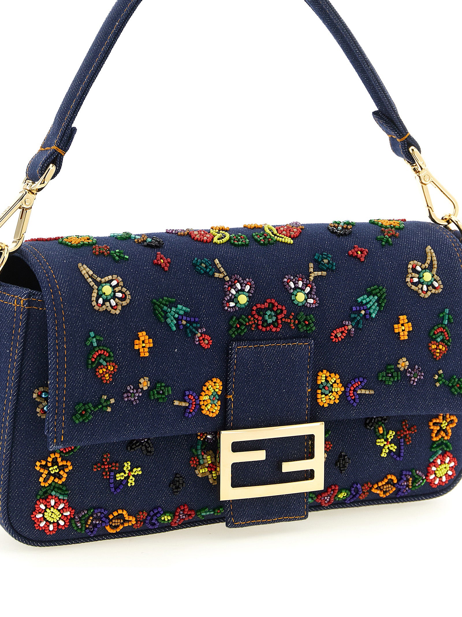 Baguette® Medium Shoulder Bag Blue Cotton Polyamide Polyurethane