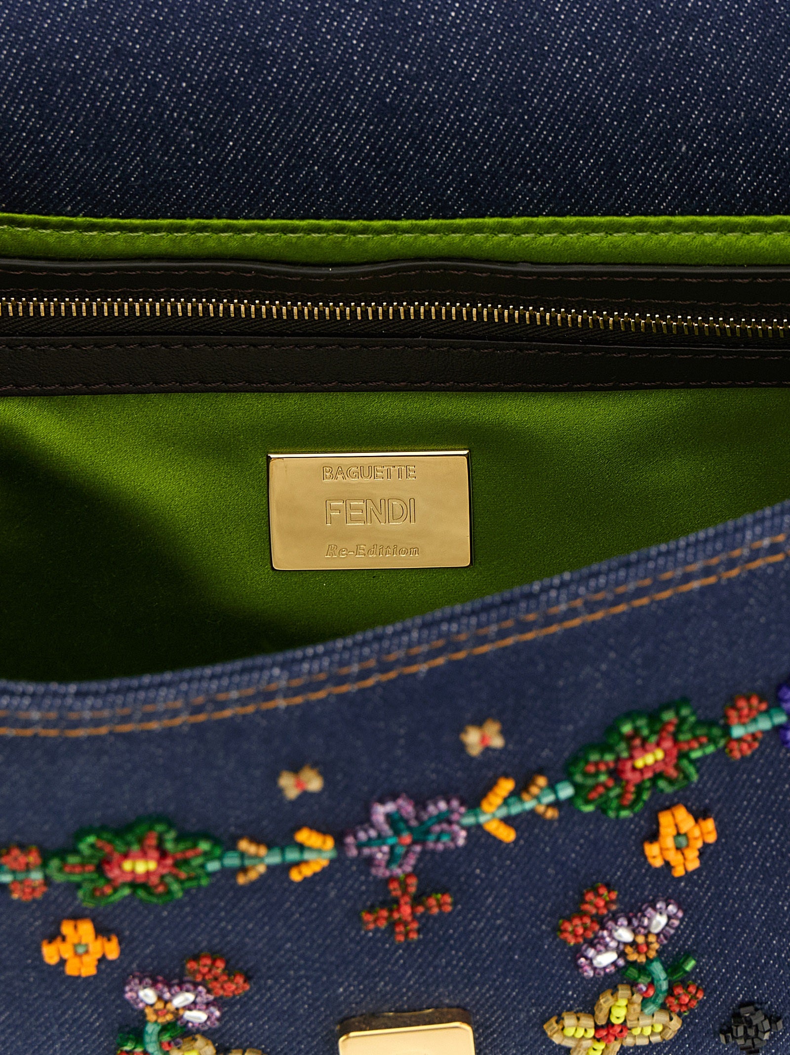 Baguette® Medium Shoulder Bag Blue Cotton Polyamide Polyurethane