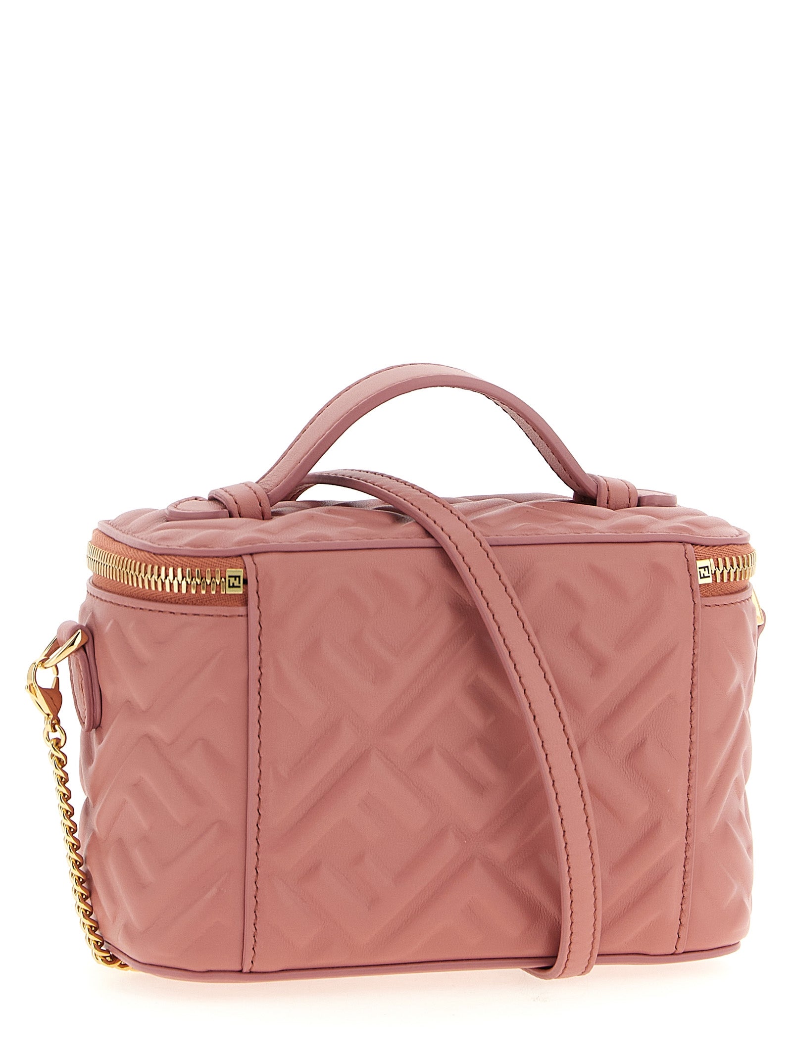 Fendi Vanity Handbag Pink Lamb Leather (ovis Aries) Hand Bags