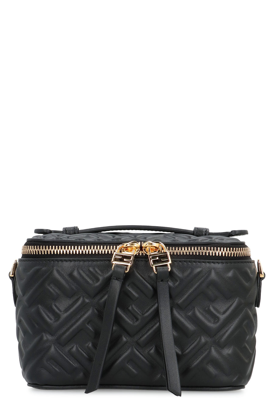 Leather Mini Bag Vanity Black-Gold Soft Black/gold Lamb Handbags