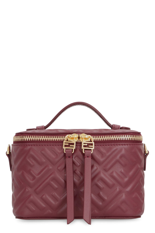 Mini Leather Vanity Bag Burgundy General Lamb Handbags