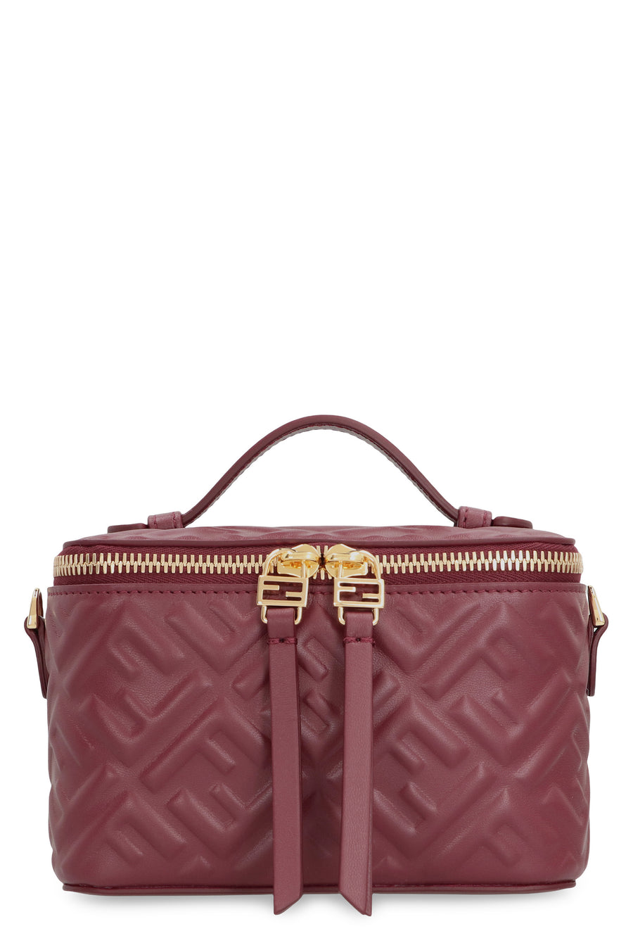 Mini Leather Vanity Bag Burgundy General Lamb Handbags