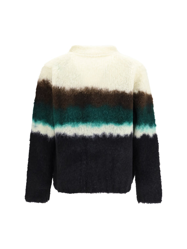 Cardigan Chusen-Dyed Black-Multicolour Black/multicolour Wool (ovis Aries)