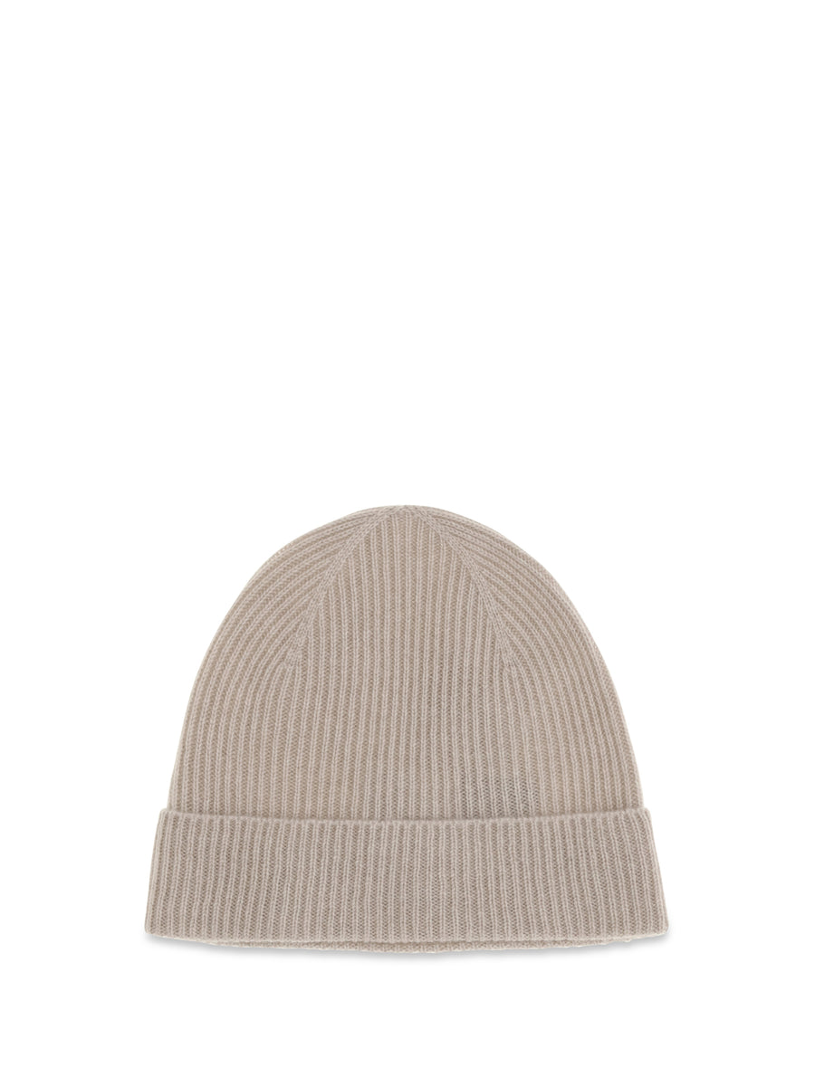 Beanie Hat Beige Merino Wool (ovis Aries)