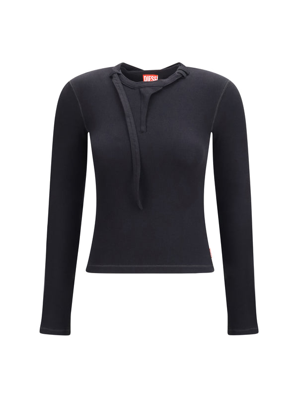 Long-Sleeved Top T Iara Ls Cotton Black Tops