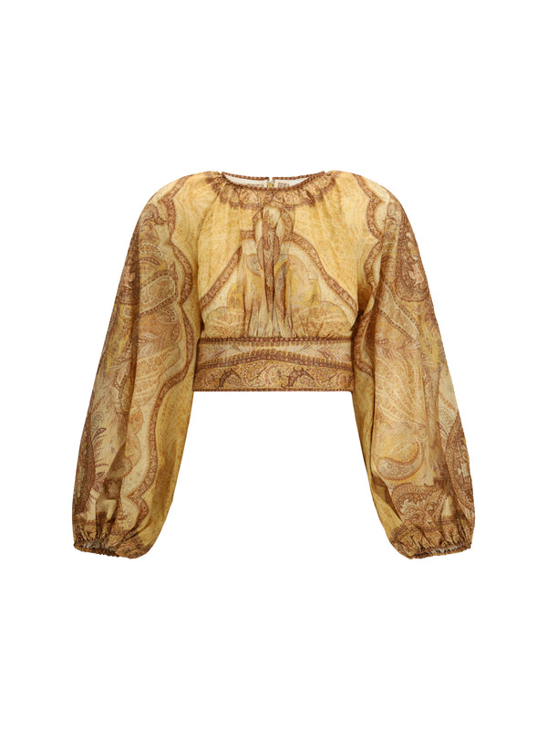 Zimmermann 72% cotton; 25% silk; 3% other fibres blouse in gold