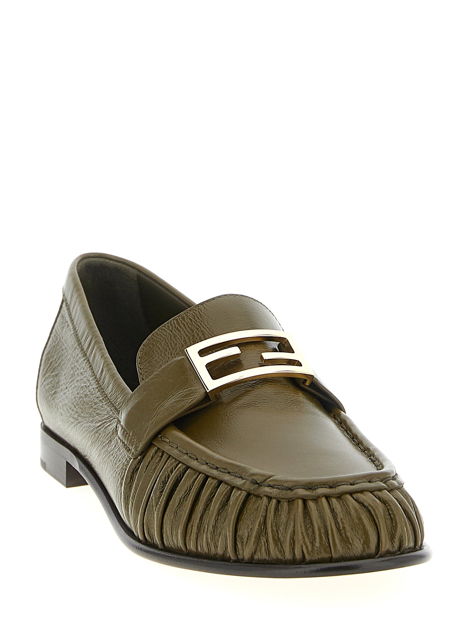 Baguette loafers Green Lamb Leather (ovis Aries)