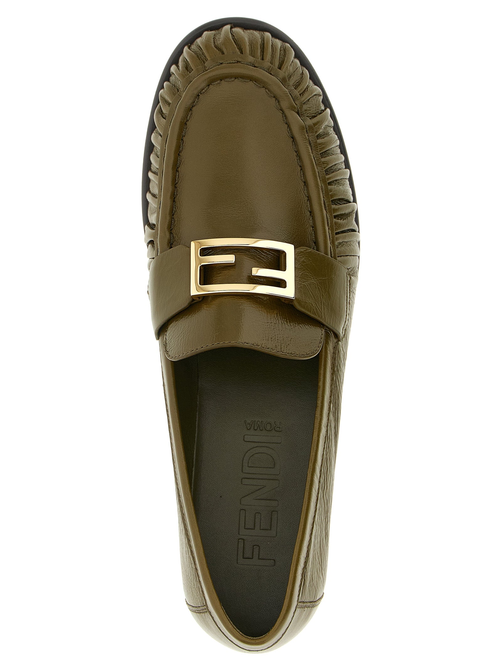 Baguette loafers Green Lamb Leather (ovis Aries)
