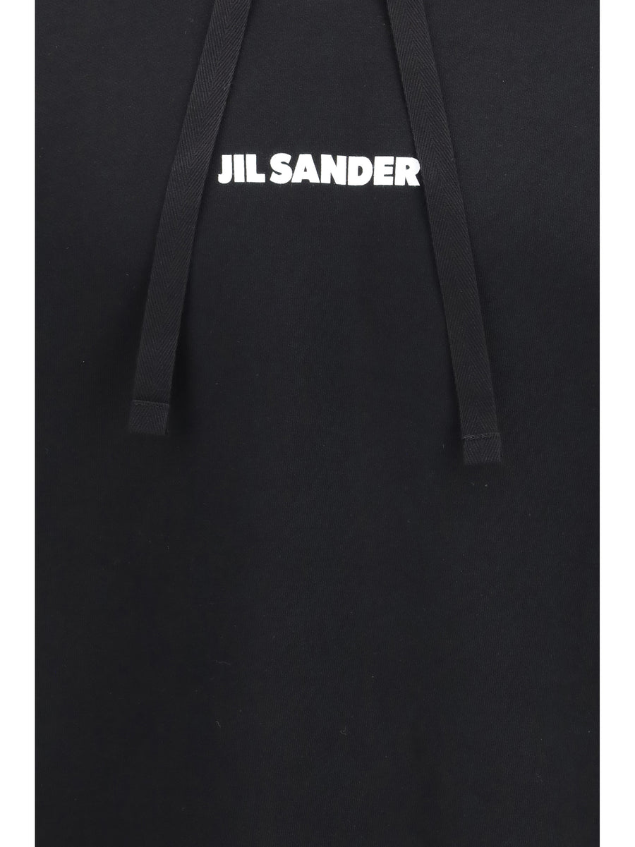 Hoodie Cotton Logo-Detail Black Sweatshirts