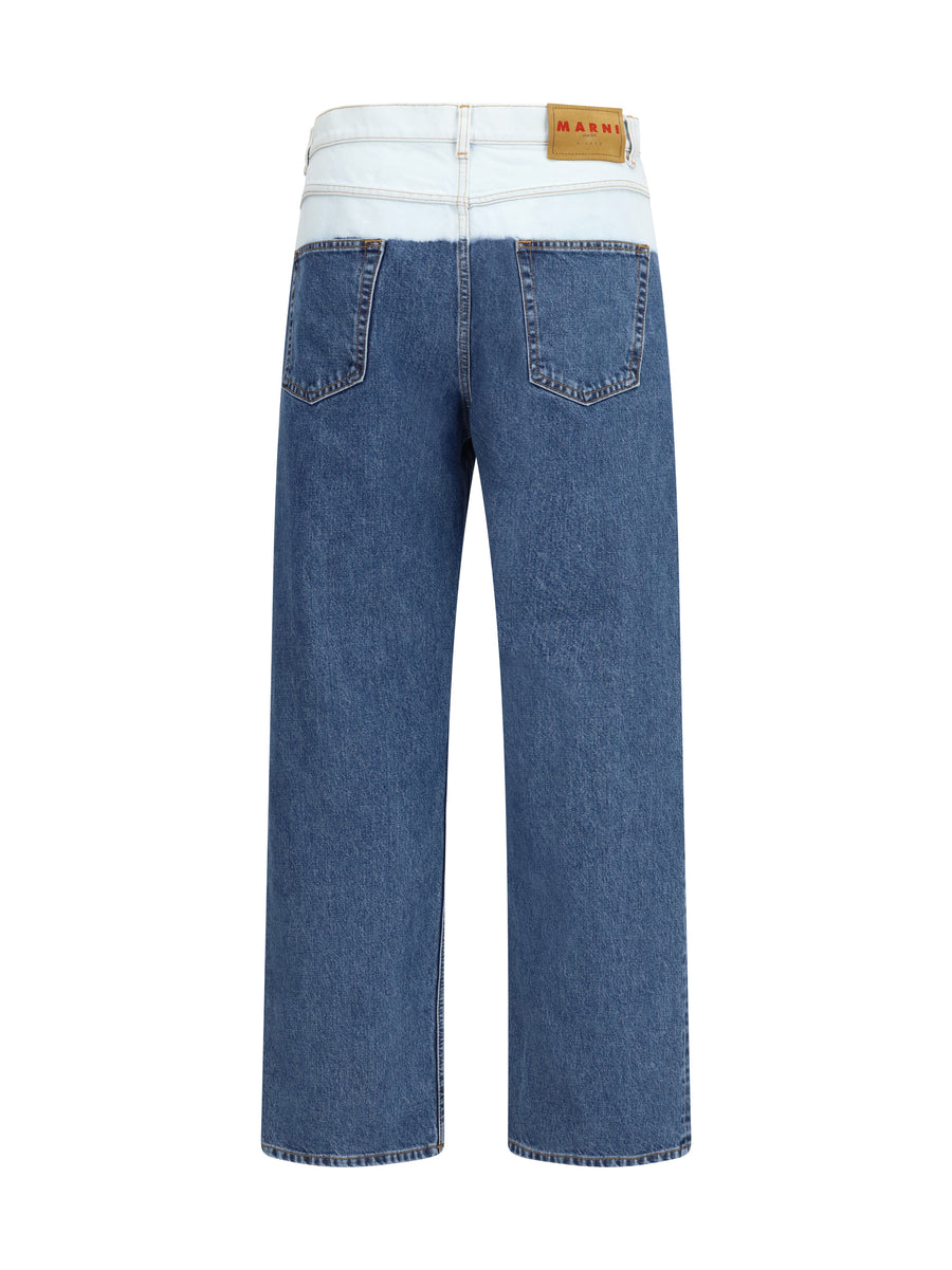 Jeans Five-Pocket Ultramarine Cotton Trousers