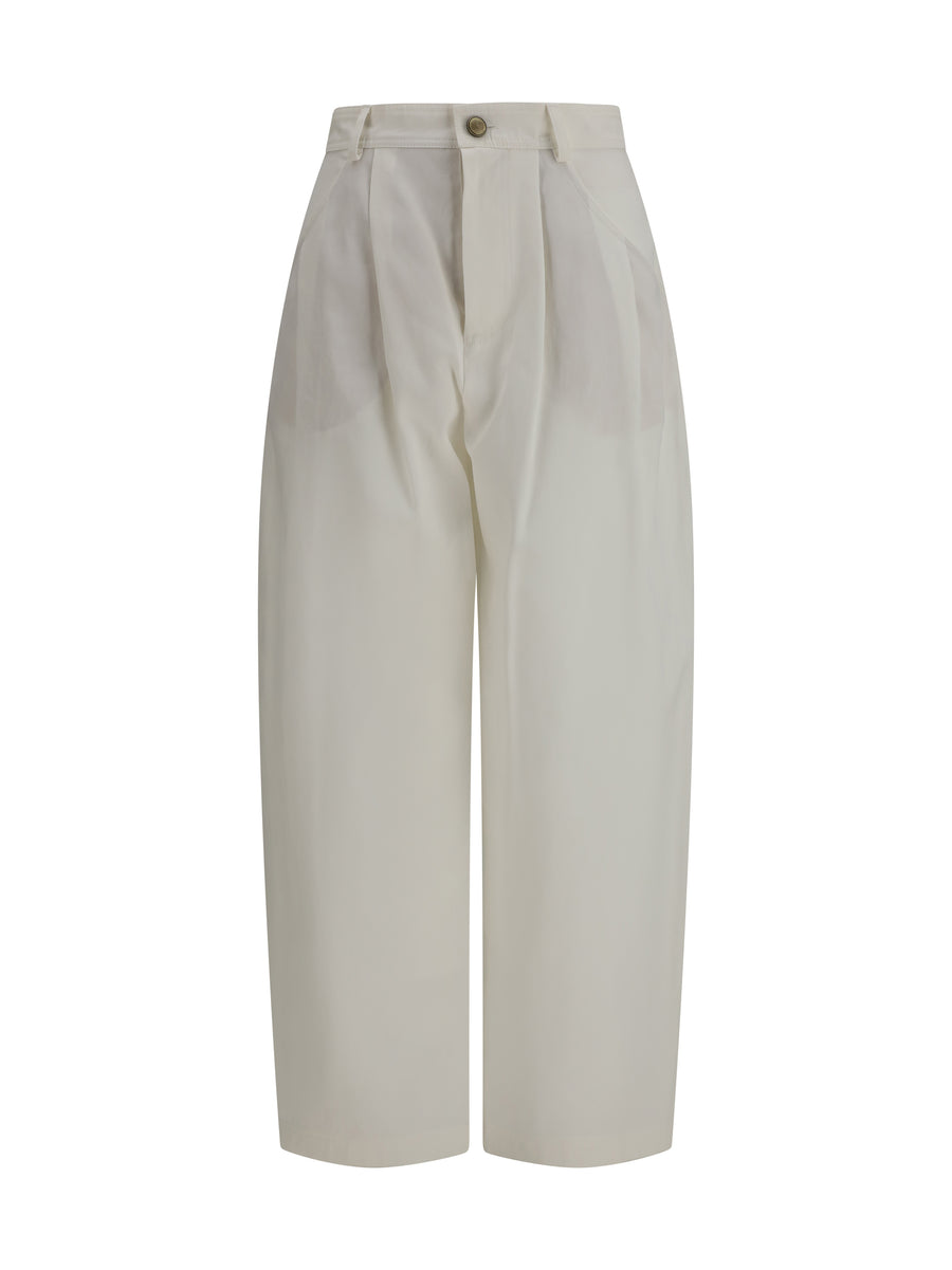 Brunello Cucinelli 26% Silk; 74% Acetate trousers in white