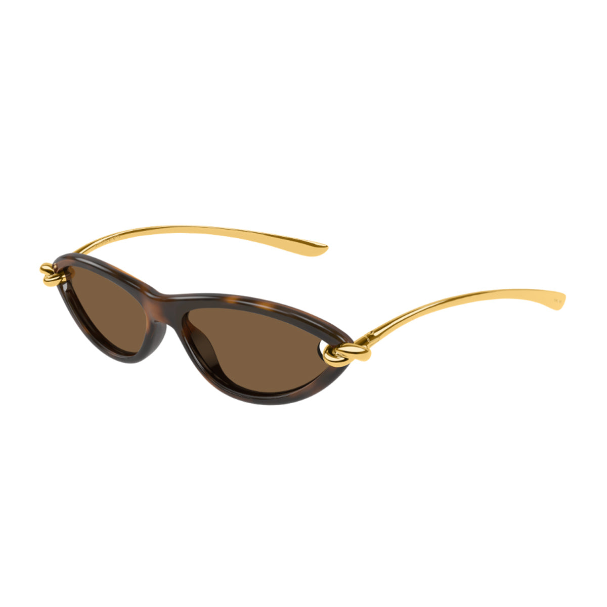 Bottega Veneta BV1390S Signature Icons 002 Havana Gold Brown Injected/metal Occhiali Da Sole