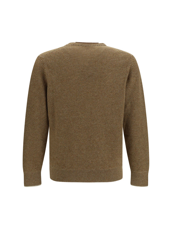 Crew Neck Sweater Varallo Baby Cashmere Brown (capra Hircus)