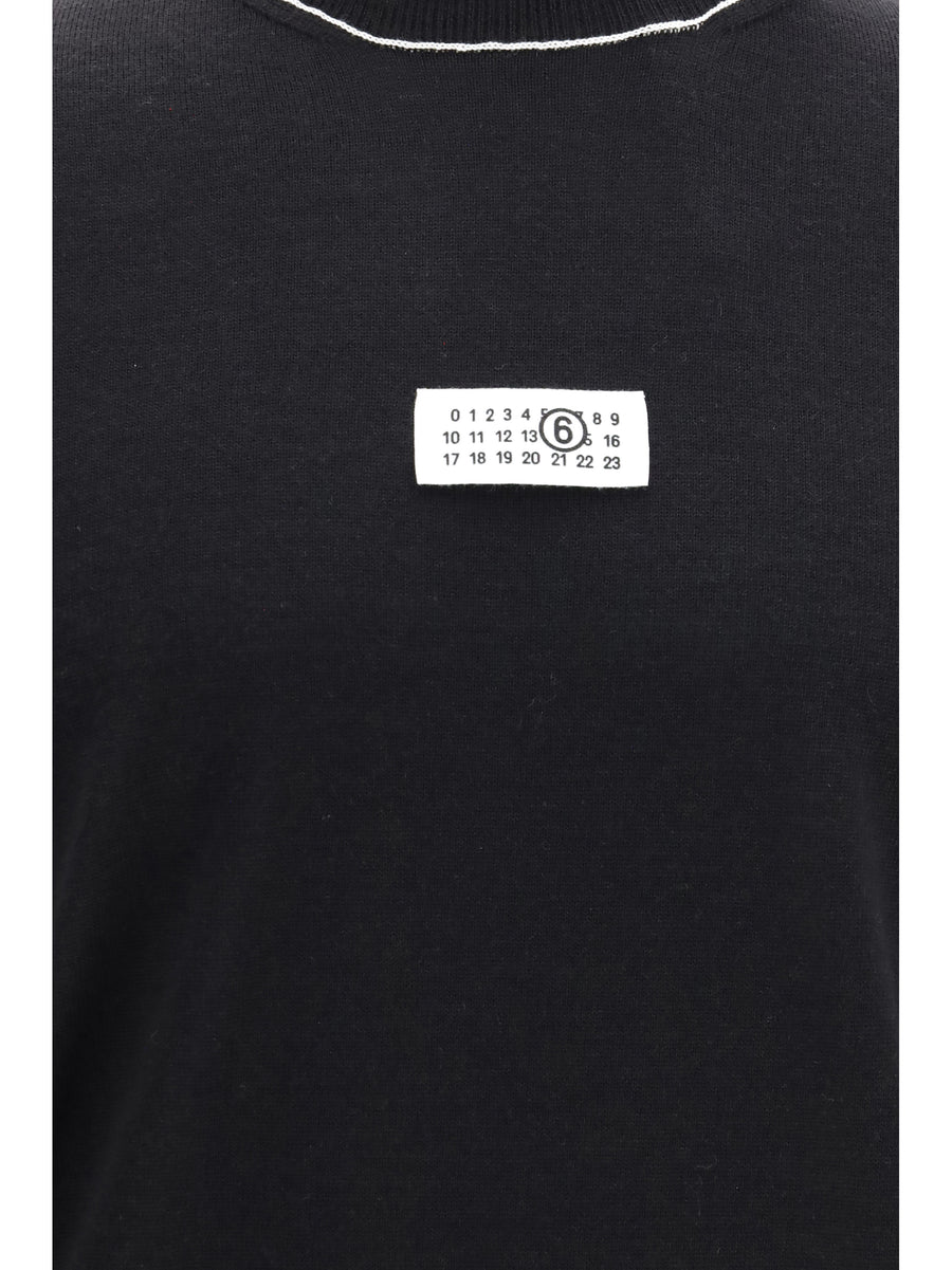Turtleneck Sweater Black Merino Wool (ovis Aries)