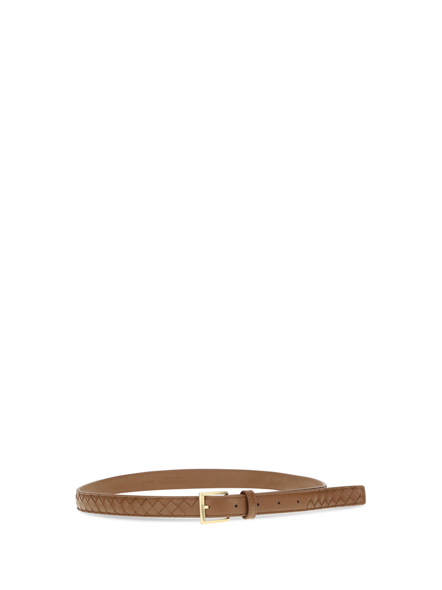 Belt Intrecciato Tannin-Brass Vibrato Lamb (ovis Aries)