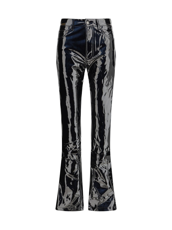Fiorucci 58% Polyurethane trousers in black
