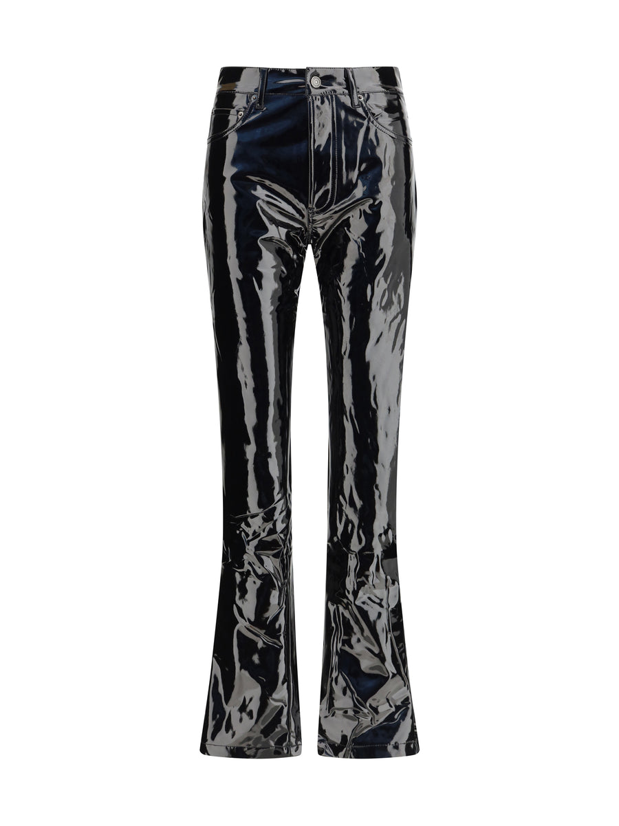 Fiorucci 58% Polyurethane trousers in black