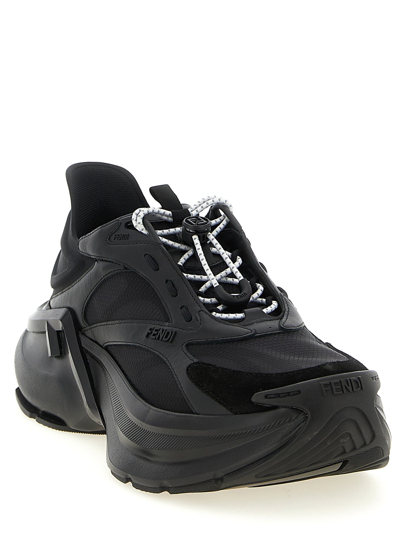 Fendi F-Light sneakers Black Calfskin Leather (bos Taurus)
