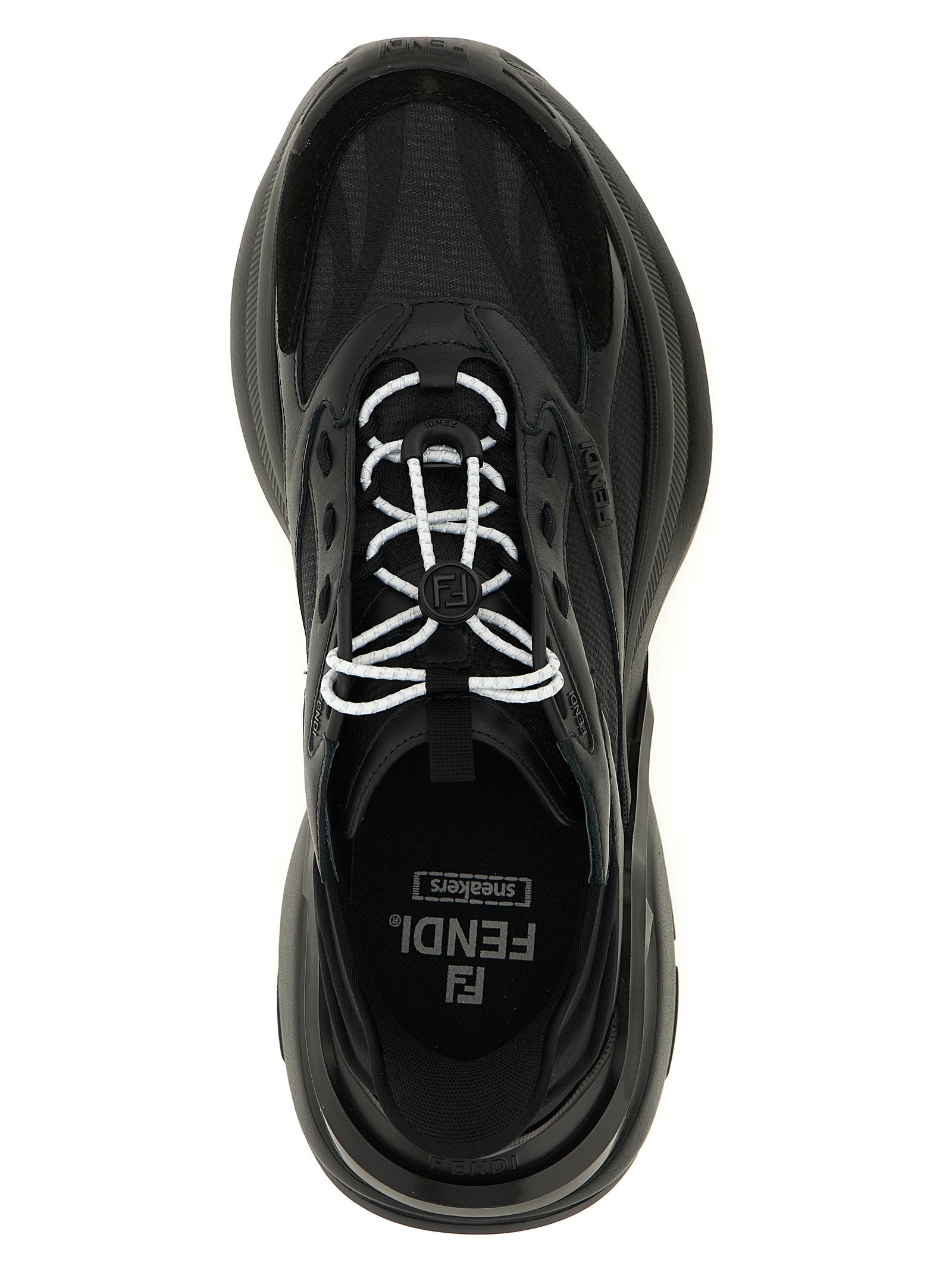 Fendi F-Light sneakers Black Calfskin Leather (bos Taurus)